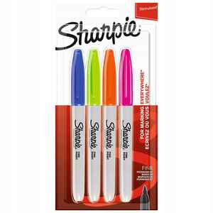 SHARPIE - SHARPIE FINE PERMANENT MARKER 4 LÜ CANLI RENKLER 2065403