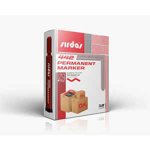 SIRDAŞ/MOBİ - SIRDAŞ PERMANENT KOLİ KALEMİ YUVARLAK UÇ KIRMIZI PM-442