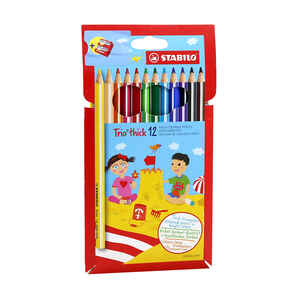 STABILO - STABILO 203/2-12 TRIO THICK 12 Lİ K.BOYA+KALEMTRAŞ
