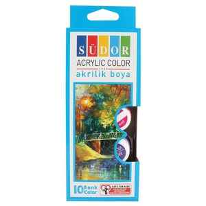 SÜDOR - SÜDOR 10 RENK AKRİLİK BOYA ŞİŞE 15 ml SD122