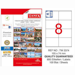 TANEX - TANEX 105x74,25 LASER ETİKET TW-2374
