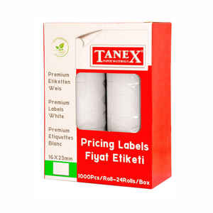TANEX - TANEX 16x23 ÇİFT KAFA ETİKETİ 1000 Lİ 24 LÜ KT