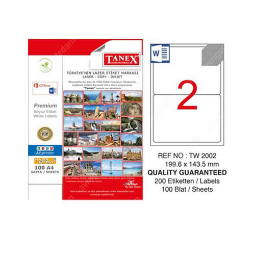 Tanex 199,6X143,5 Laser Etiket Tw-2002