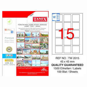 TANEX - Tanex 45X45 Laser Etiket Tw-2015