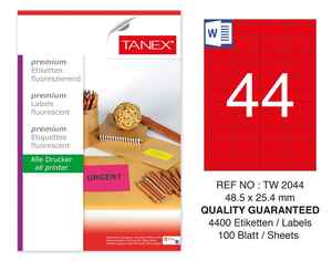 TANEX - Tanex 48,5X25,4 Laser Etiket Tw-2044