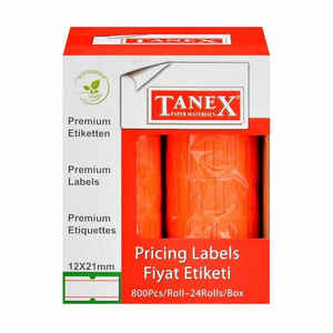 TANEX - TANEX KIRMIZI 6 LI PK FİYAT MAKİNA ETİKETİ 800 LÜ