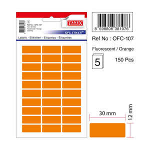 TANEX - TANEX OFC-107 YEŞİL 12x30 mm OFİS ETİKETİ