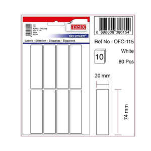 TANEX - TANEX OFC-115 20x74 mm BEYAZ OFİS ETİKETİ