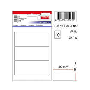 TANEX - TANEX OFC-122 40x100 mm BEYAZ OFİS ETİKETİ