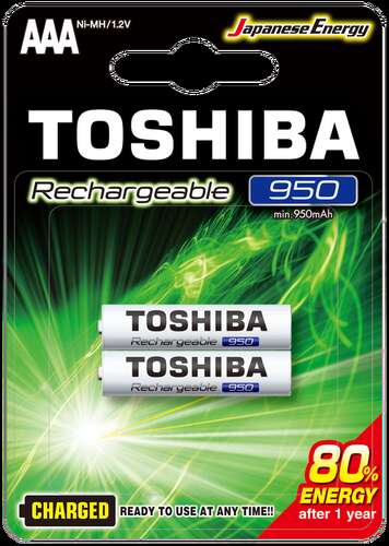 TOSHIBA 950 MAH ŞARJLI İNCE PİL 2Lİ