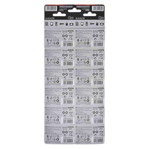 TOSHIBA LR03 24LÜ KARTELA ALKALİN İNCE PİL