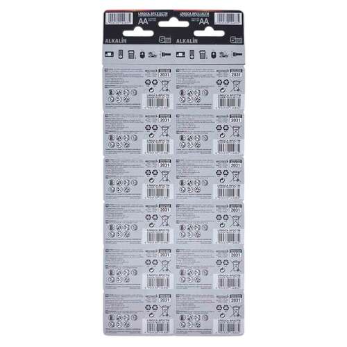 TOSHIBA LR6 24LÜ KARTELA ALKALİN KALEM PİL