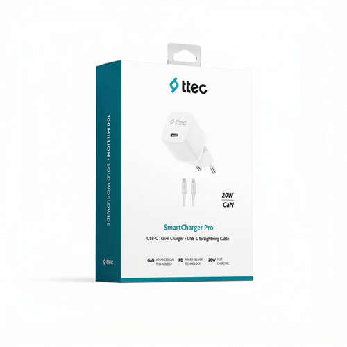TTEC 2SCP01LB 20W PD HIZLI ŞARJ CİHAZI + TYPE C - LIGHTNING KABLO
