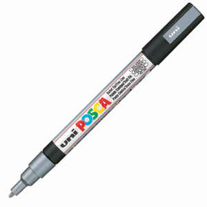 UNI-BALL - UNİ-BALL PC-3M POSCA SU BAZLI MARKER GÜMÜŞ 0.9