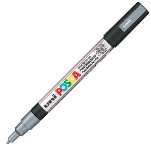UNİ-BALL PC-3M POSCA SU BAZLI MARKER GÜMÜŞ 0.9