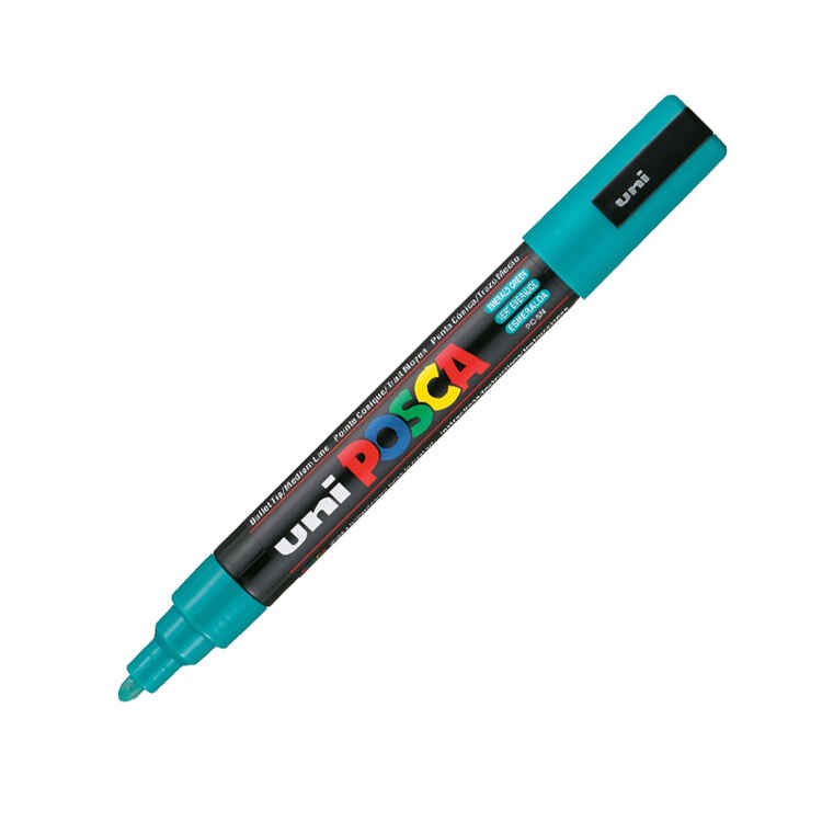 Posca Uni-Ball PC-5M: Pennarelli Per Pittura, Punta Proiettile 1,8-2,5 Mm, Colore Grigio Scuro (Confezione Da 3)