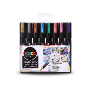 UNI-BALL - UNİ-BALL POSCA 1.8-2.5 SU BAZLI MARKER METALİK 8 Lİ PC-5M/8C MC Set